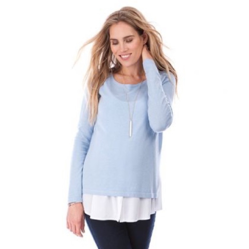 Sky Blue 2 in 1 Seraphine Maternity & Nursing Sweater (Size XS)